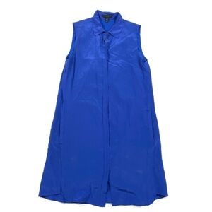 J Crew Sleeveless Silk Shirt Dress Size PXS Petite